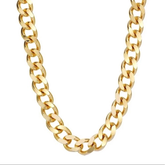 Gold plated chunky chain necklace - Picture 4 of 5